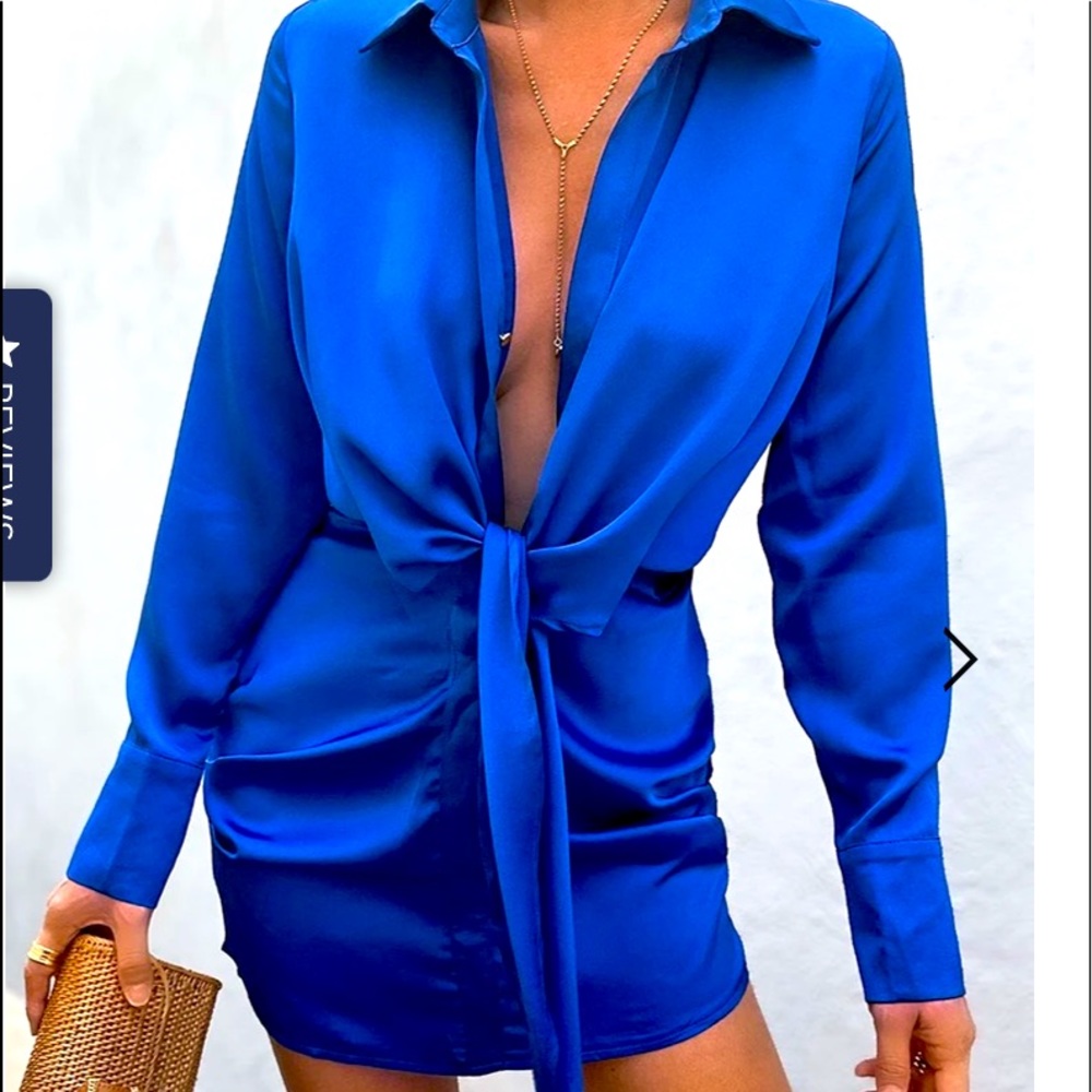 Ruby Shirt Dress - Royal Blue